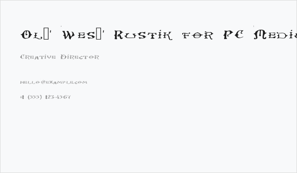 Ol' Wes' Rustik for PC Medium Business Card