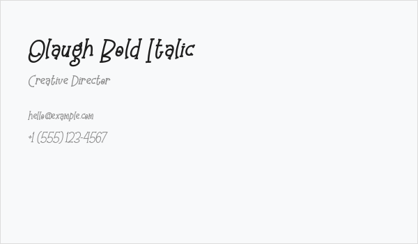 Olaugh Bold Italic Business Card