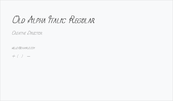 Old Alpha Italic Regular Business Card
