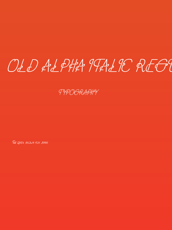 Old Alpha Italic Regular Poster