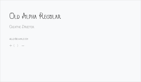 Old Alpha Regular Business Card