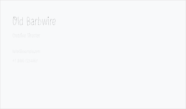 Old Barbwire Business Card