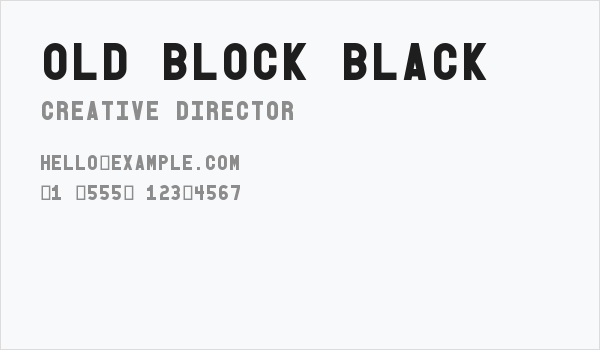 Old Block Black Business Card