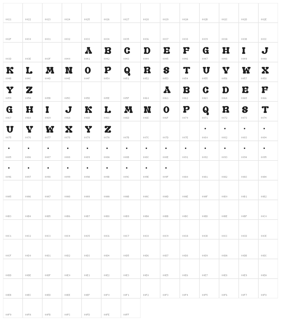 Old Book__G Character Map