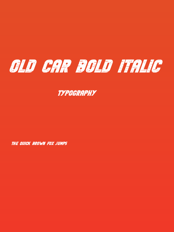 Old Car Bold Italic Poster
