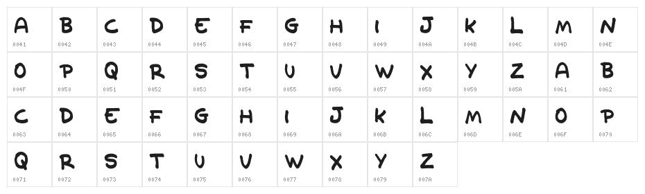 Old Cave Character Map
