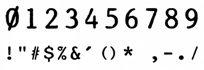 Old Computer Manual Monospaced Font OTHER CHARS