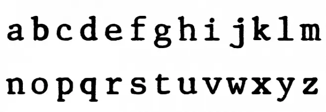 Old Computer Manual Monospaced फ़ॉन्ट लोअरकेस