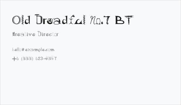 Old Dreadful No.7 BT Business Card