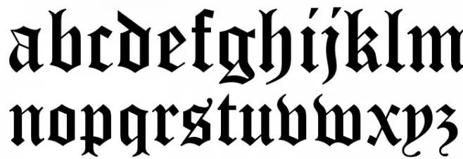 Old English Five Caratteri MINUSCOLO