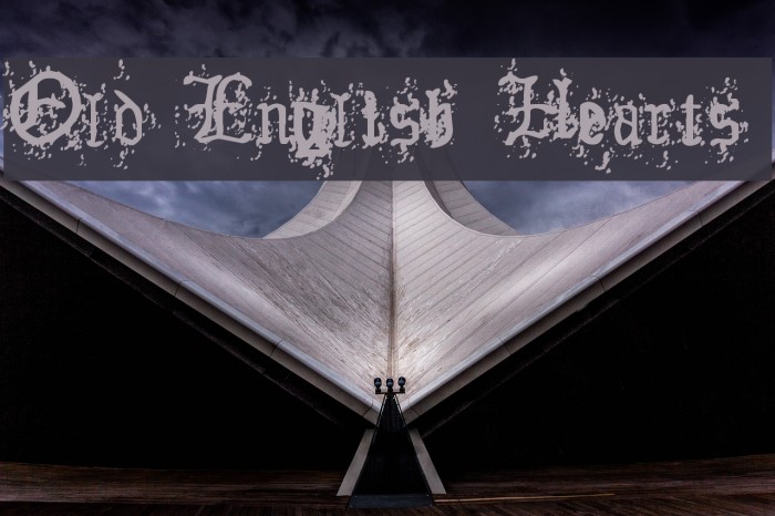 Old English Hearts Font examples