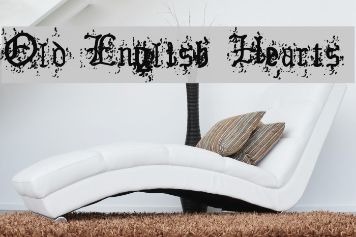 Old English Hearts Font examples