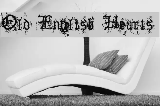 Old English Hearts Caratteri examples