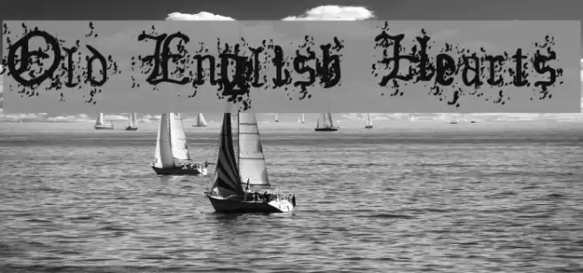 Old English Hearts Caratteri examples