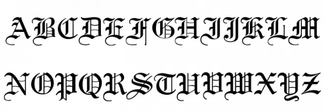 Old English Шрифта ВЕРХНИЙ