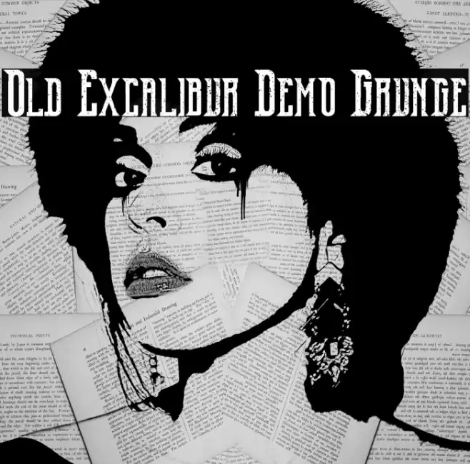 Old Excalibur Demo Grunge Caratteri examples