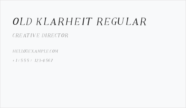 Old Klarheit Regular Business Card