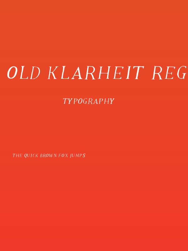 Old Klarheit Regular Poster