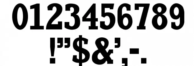 Old Letterpress TypeRegular Font OTHER CHARS