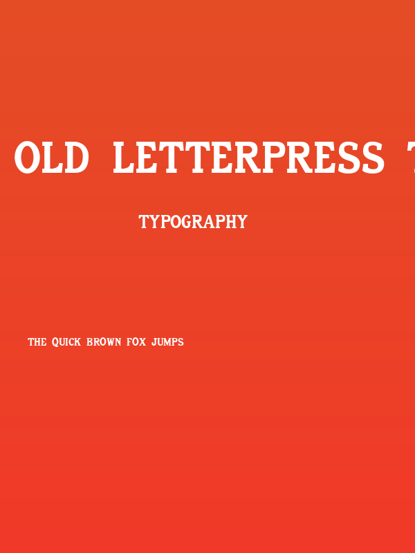 Old Letterpress TypeRegular Poster