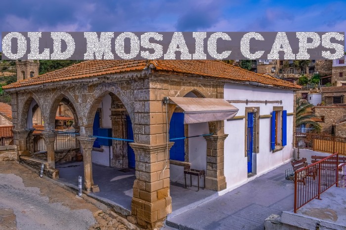 Old Mosaic CAPS Font examples