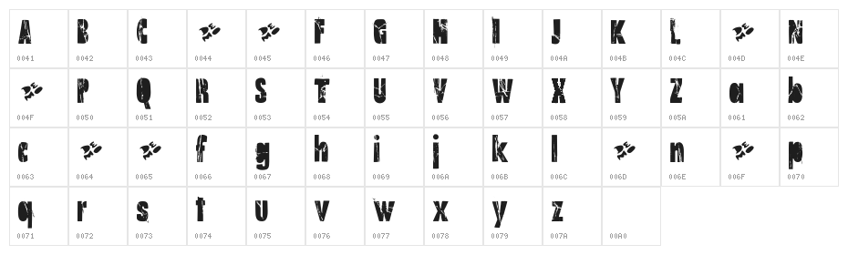 Old Note Demo Bold Character Map