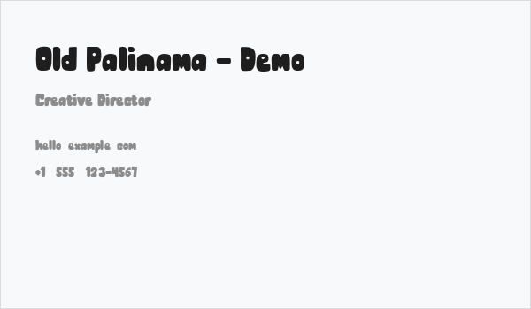 Old Palinama - Demo Business Card