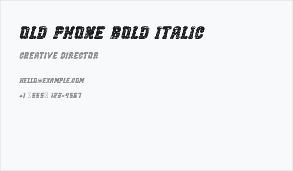 Old Phone Bold Italic Business Card