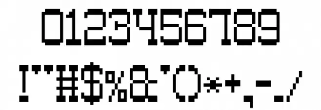 Old Pixel-7 Шрифта ДРУГИЕ символов