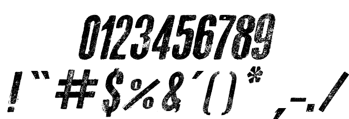 Old Press Italic Font OTHER CHARS