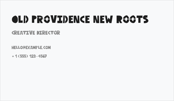 Old Providence New Roots Business Card