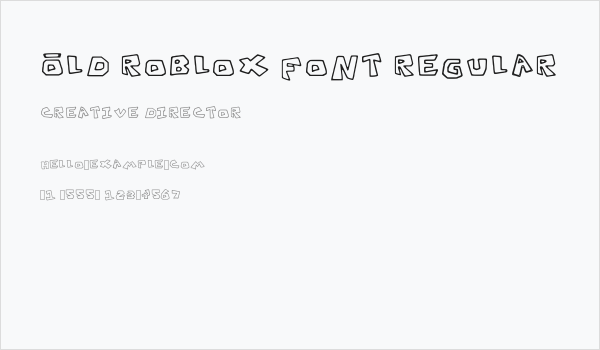 Old Roblox Font Regular Business Card