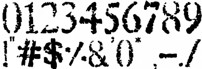 Old Rubber Stamp Font OTHER CHARS