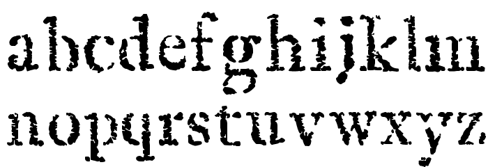 Old Rubber Stamp Font LOWERCASE