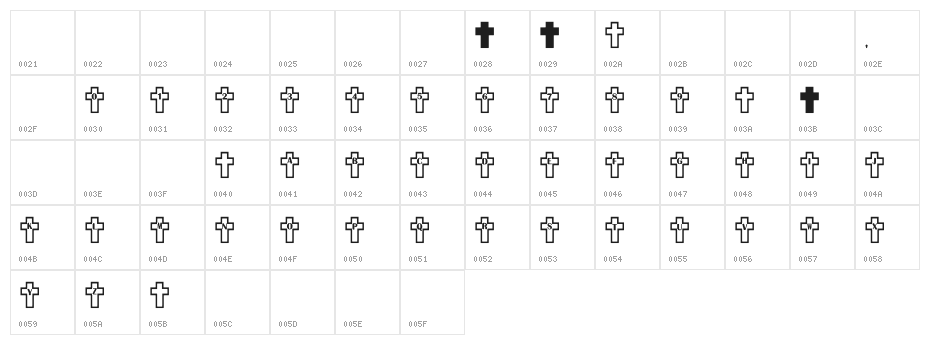 Old Rugged Cross Character Map
