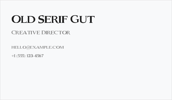 Old Serif Gut Business Card