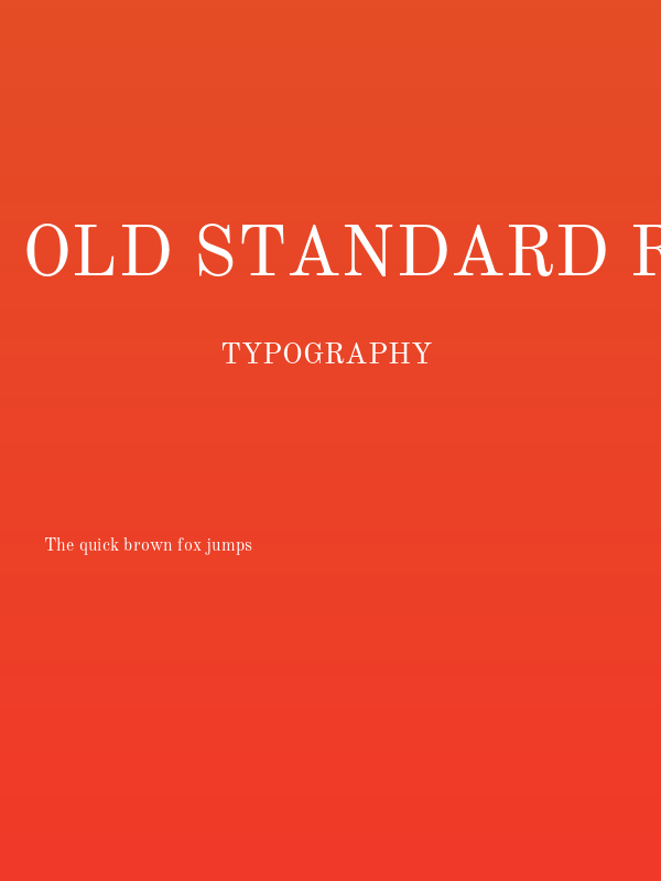 Old Standard Regular Poster