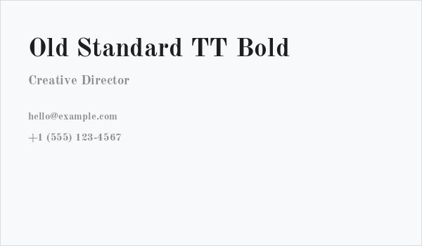Old Standard TT Bold Business Card