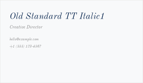 Old Standard TT Italic1 Business Card