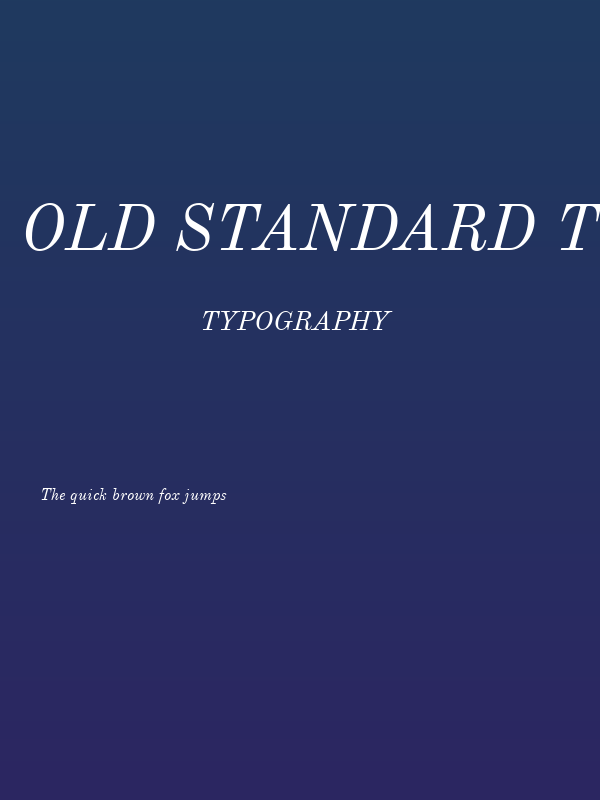 Old Standard TT Italic1 Poster