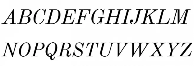 Old Standard TT Italic Schriftart Groß