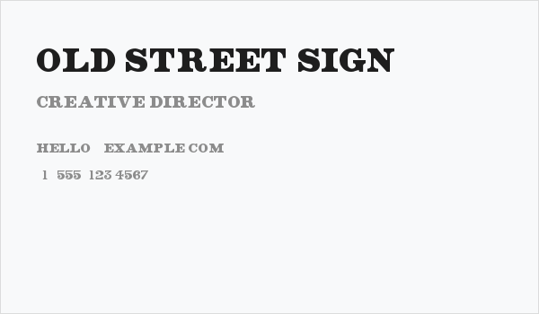 Old Street Sign Business Card