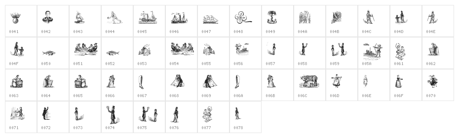 Old Times Cuts Regular Character Map