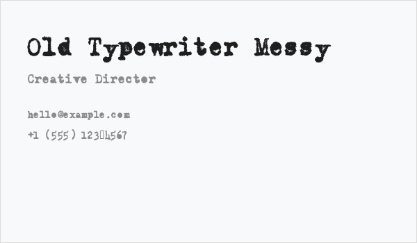 Old Typewriter Messy Business Card