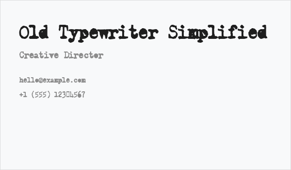 Old Typewriter Simplified Business Card