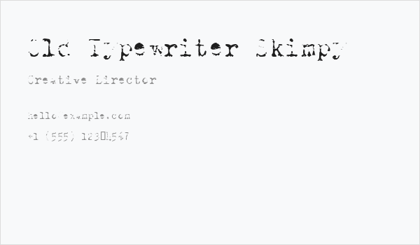 Old Typewriter Skimpy Business Card