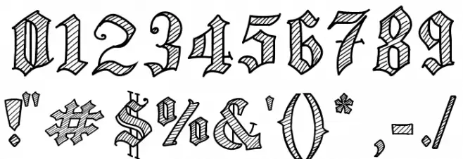 Old Wise Sketch Font Alte caractere