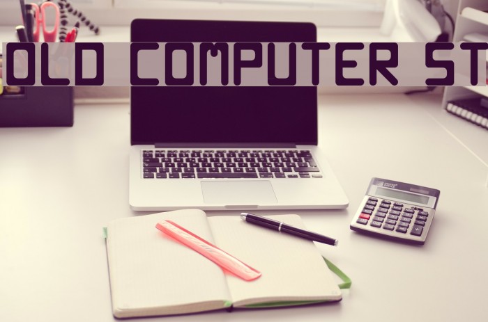 Old computer St Font examples