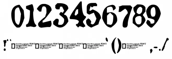 Old newspaper font Polices AUTRES CHARS