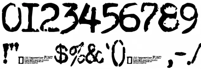 Old typewriter Font OTHER CHARS